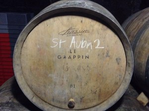 One of the 2 barrels of 2014 St. Aubin at Le Grappin